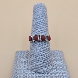 Size 8 Sterling Silver D Ashely Native Coral Band Ring A4642